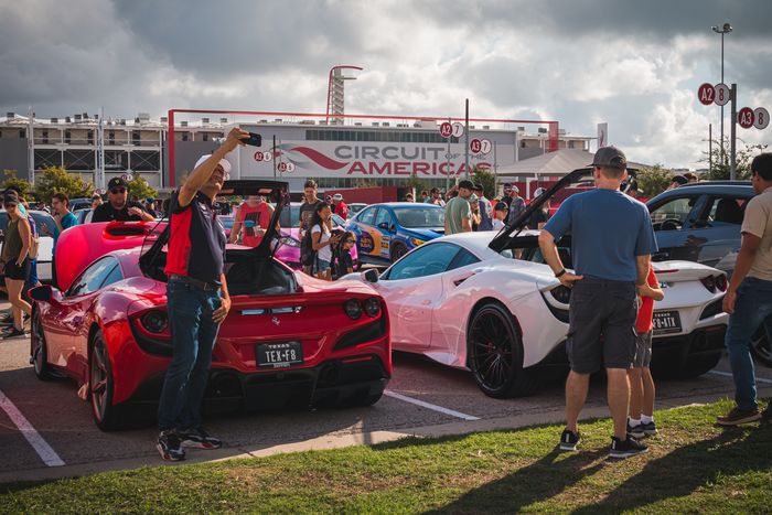 Cover photo for album Cars & Coffee COTA August 2022: image with tags 2022, Car meet, Cars & Coffee COTA, Circuit of the Americas, Ferrari, Ferrari F8.